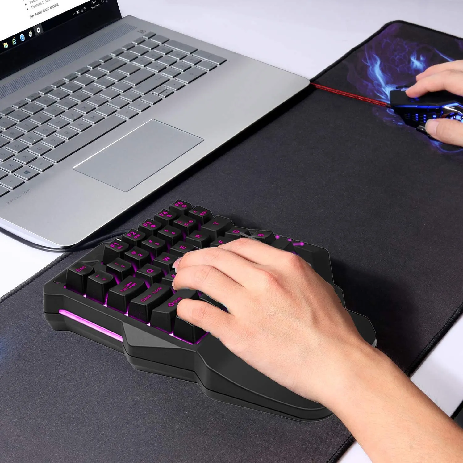🎮 One-Handed RGB Gaming Keyboard 🎮