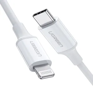 10493 Type-C to MFI iPhone M/M Cable | Rubber Shell | 1M | White
