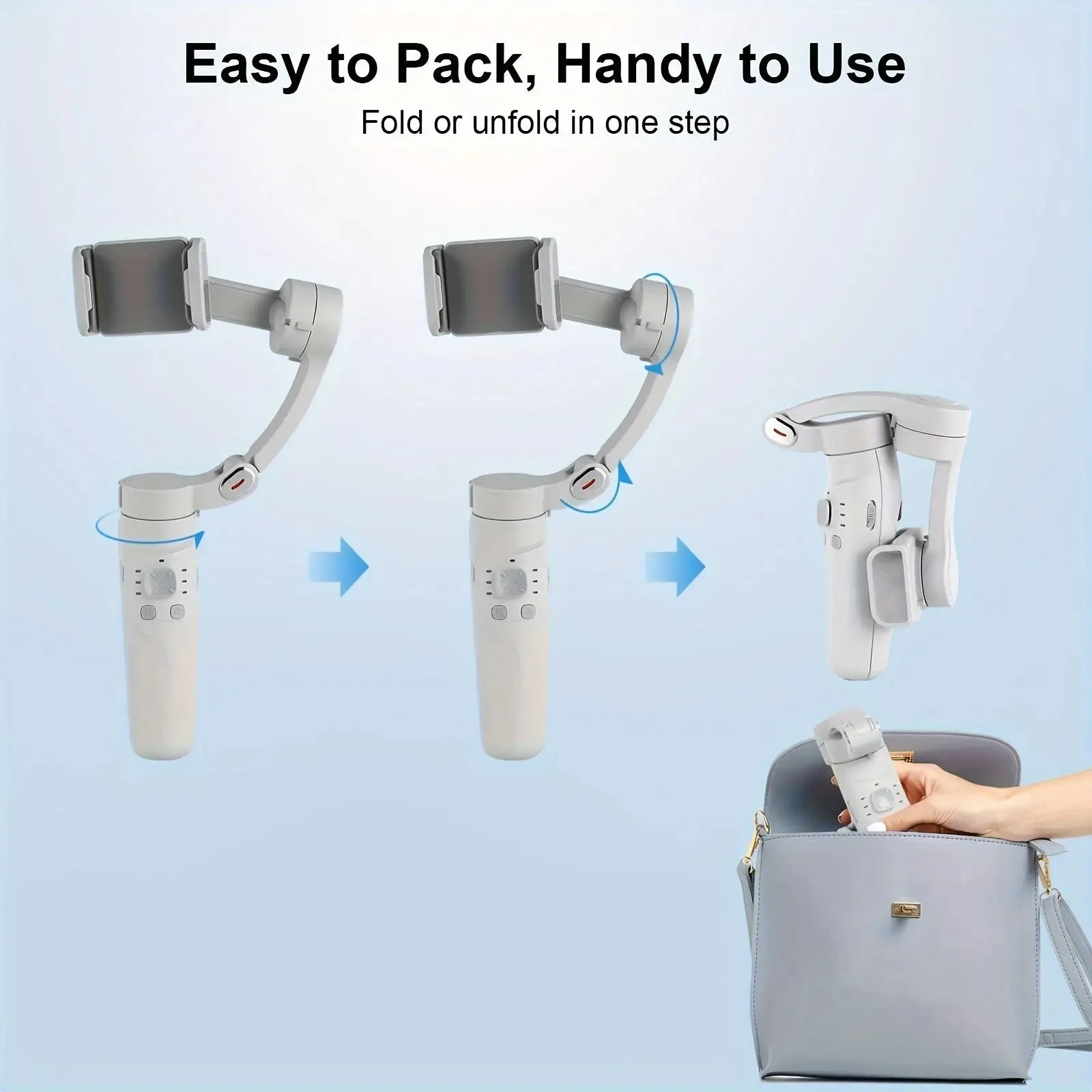 1pc 3-Axis Handheld Stabilizer - Perfect for Sports and Rotational Shooting