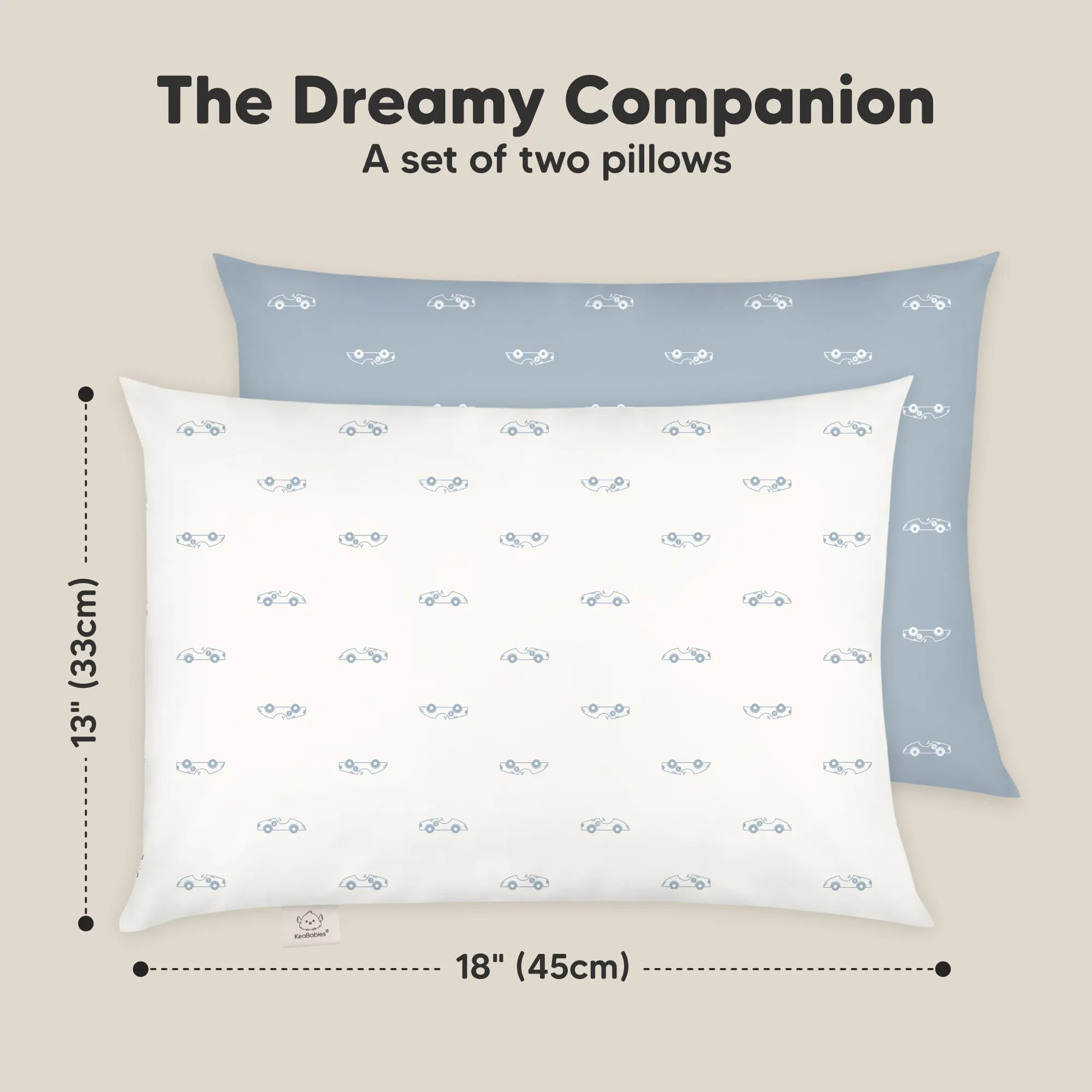 2-Pack Toddler Pillows (Roadsters)