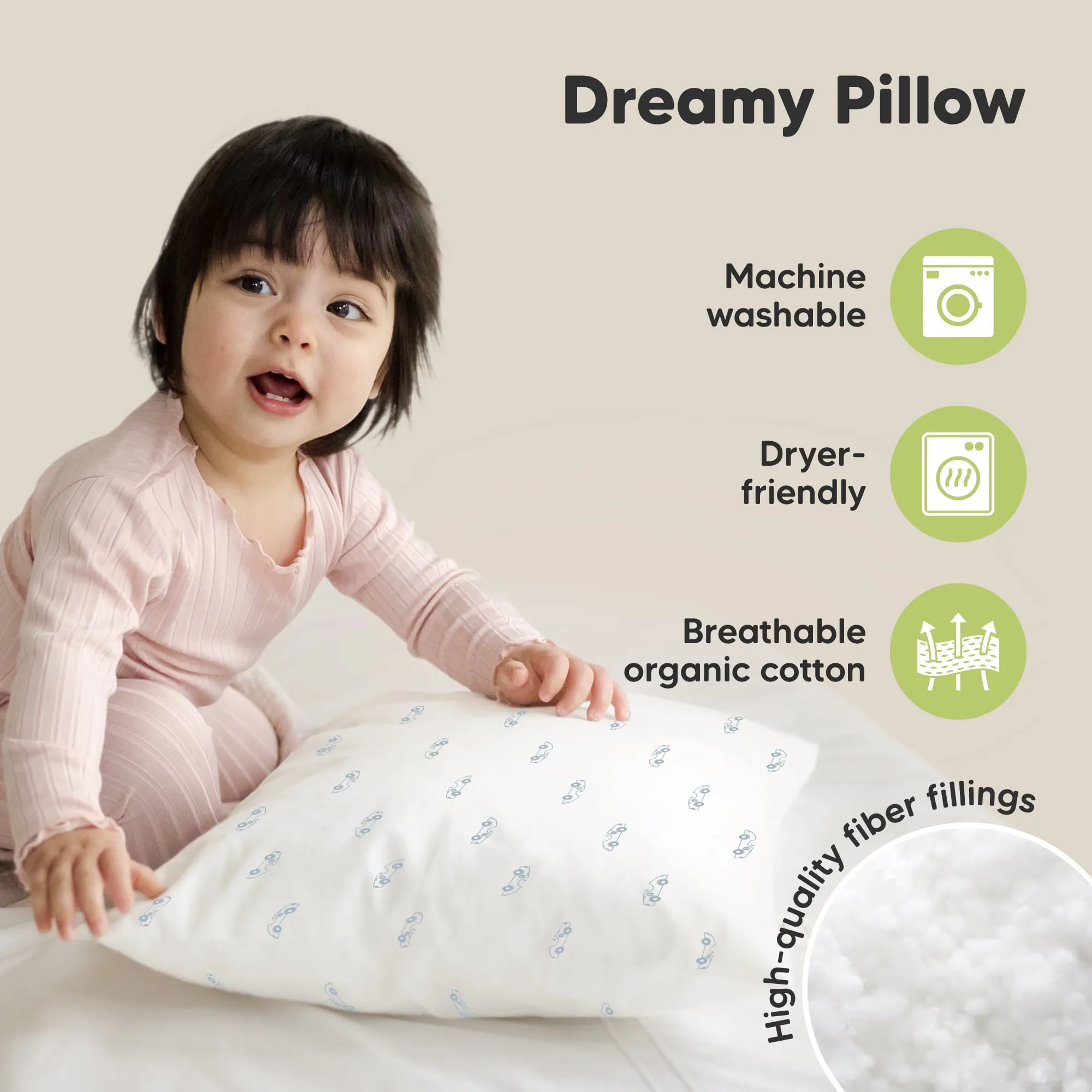 2-Pack Toddler Pillows (Roadsters)