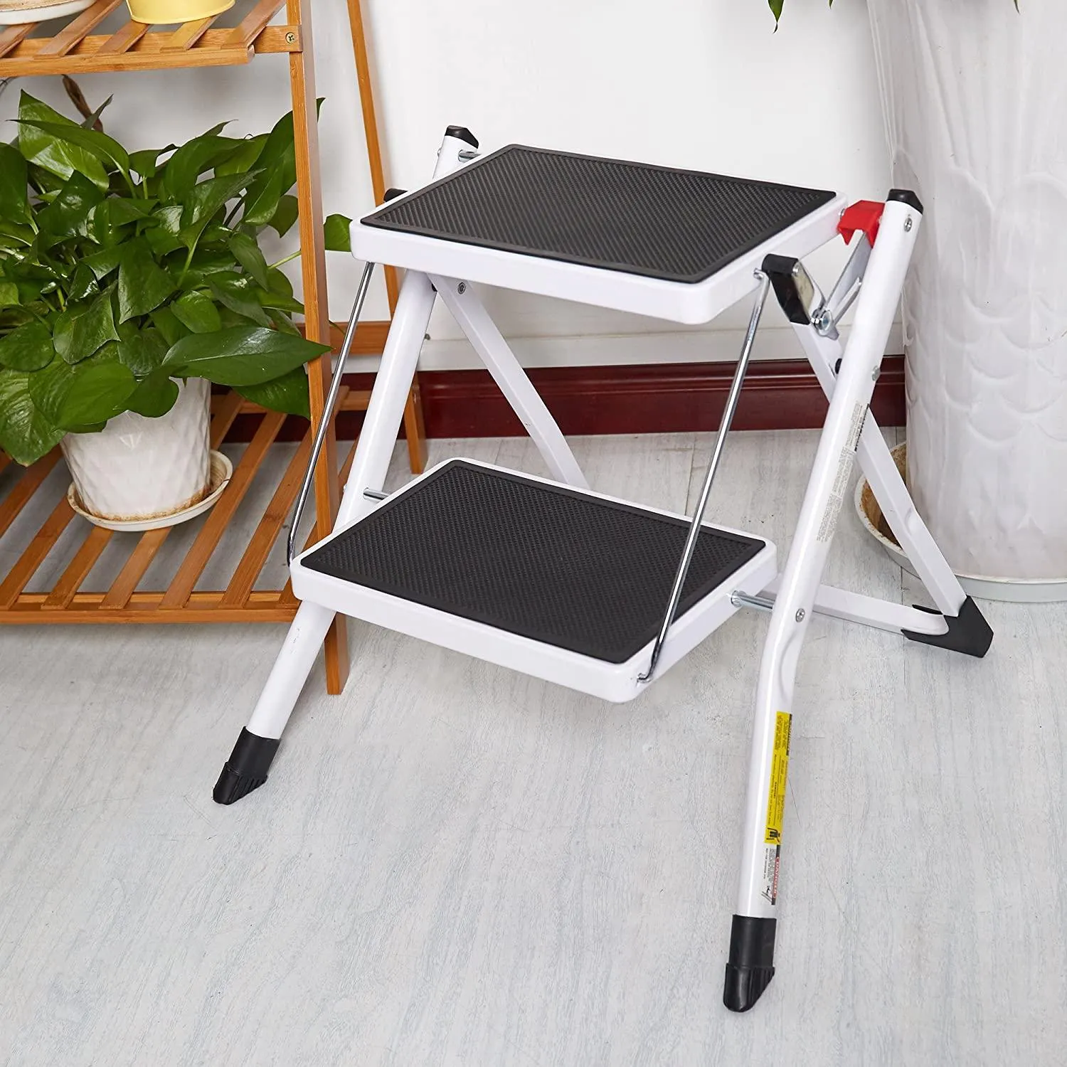2 Step Stool Small Foldable Step Ladders with Wide Pedals, 17"