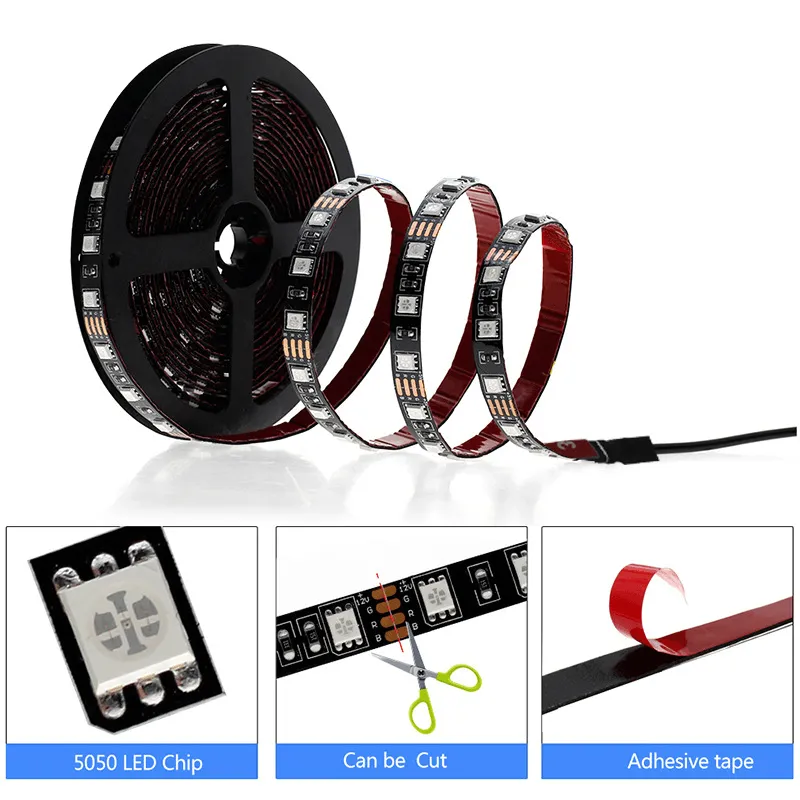 3M RGB LED Strip Lights | IP65 Waterproof | 5050 SMD 300 LEDs | 12V USB Bluetooth