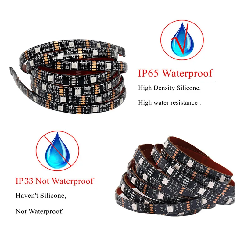 3M RGB LED Strip Lights | IP65 Waterproof | 5050 SMD 300 LEDs | 12V USB Bluetooth
