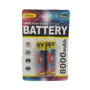 ANDOWL 18650 LITHIUM BATTERY Q-DC3000 TWINPACK