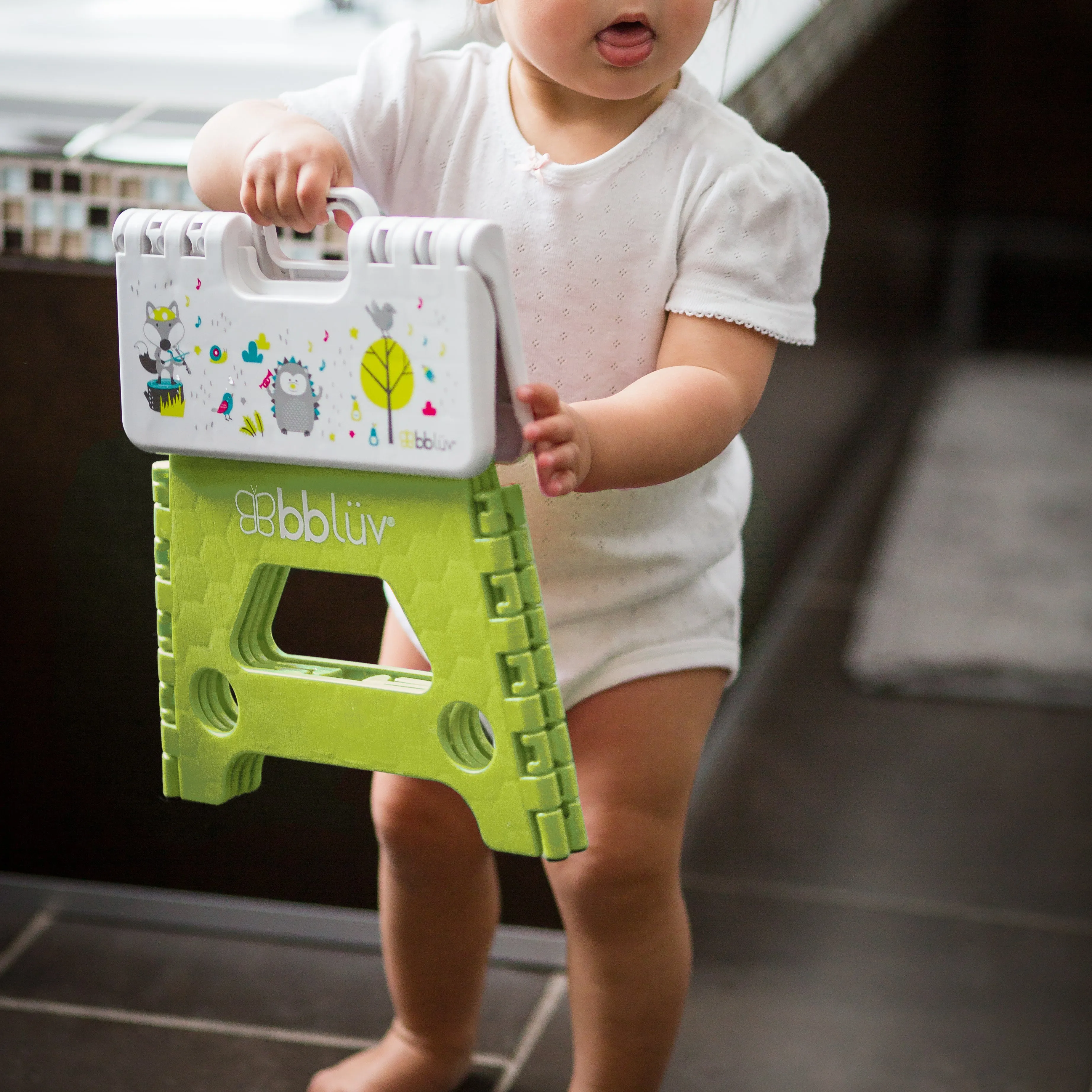Bbluv Step - Foldable Step Stool (Lime)