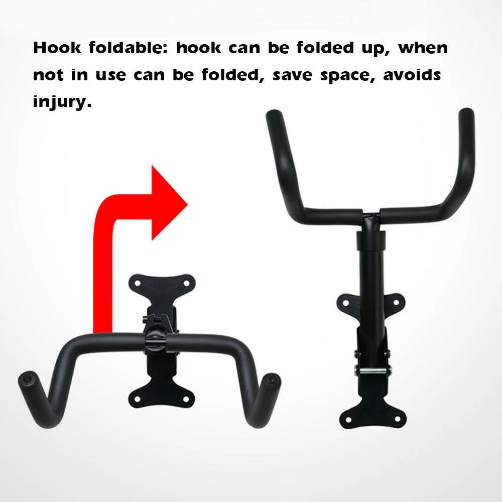 Bicycle Wall Hanger Mountain Bike Wall Double Hook Hangings Rack Folding Telescopic Bicycle Display Stand Foldable Bike Wall Hook Storage Hanger