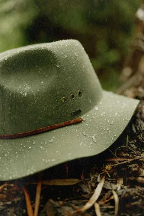 Brixton Wesley Weather Guard Packable Fedora - Light Moss