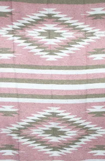 Diamante Double Blanket- Pink/tan/white