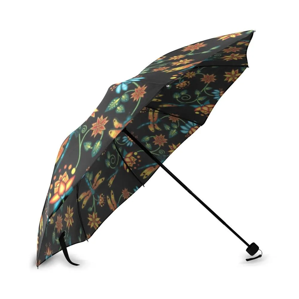 Dragon Lily Noir Foldable Umbrella