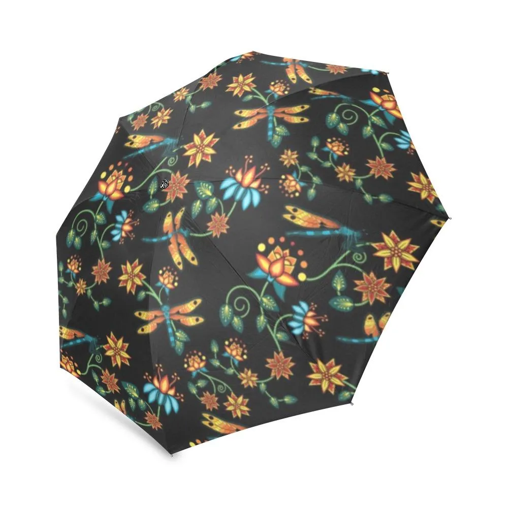 Dragon Lily Noir Foldable Umbrella