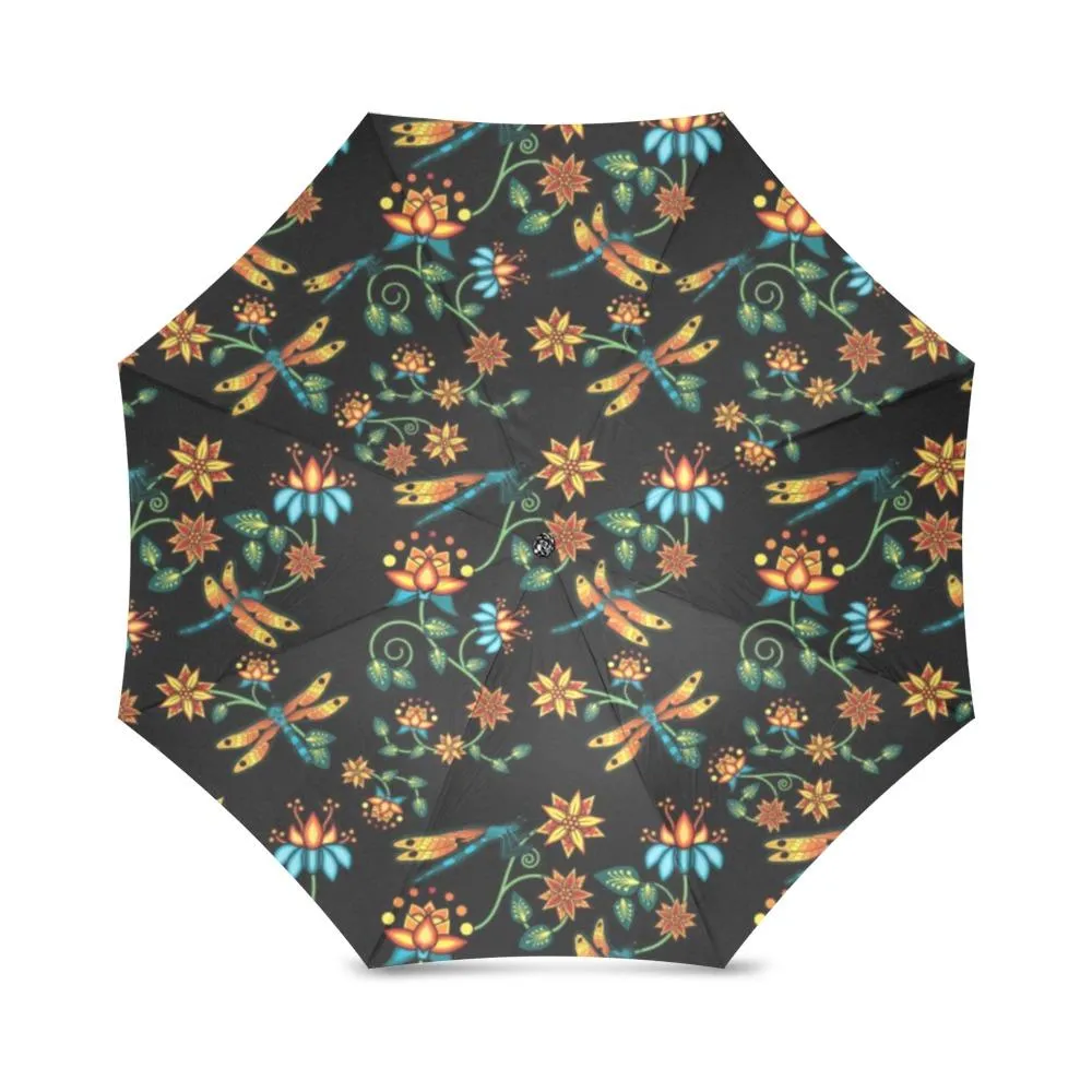 Dragon Lily Noir Foldable Umbrella
