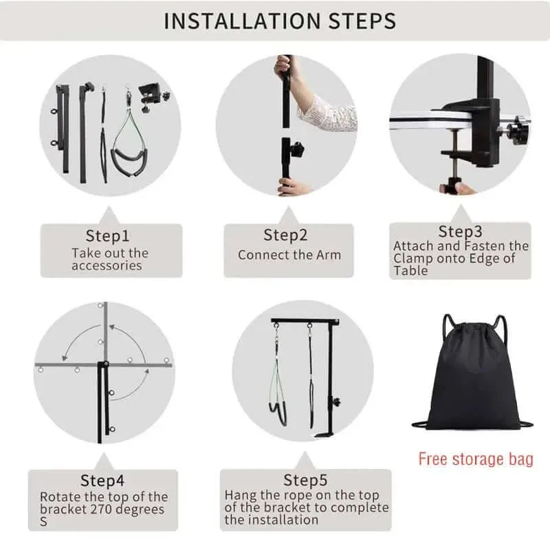 Foldable Pets Grooming Bracket Adjustable Steel Suspender Grooming Table Arm Support Dog Cat Holder