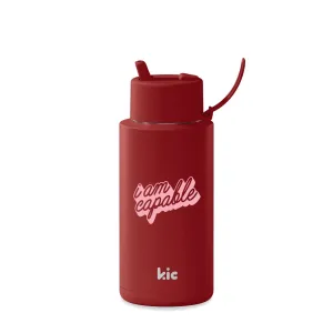 Frank Green - 1L Ceramic Reusable Bottle KIC (Capable) with Flip Straw Lid