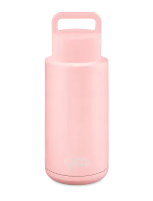 Frank Green Blushed Ceramic Reusable Bottle (Grip Finish) with Grip Lid - 1,000ml (34oz)