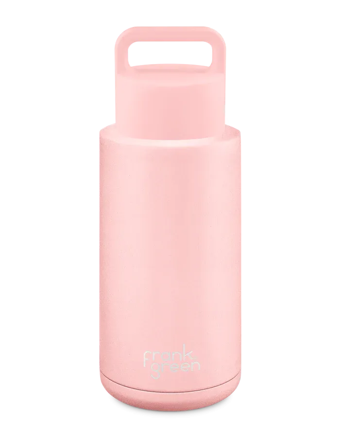 Frank Green Blushed Ceramic Reusable Bottle (Grip Finish) with Grip Lid - 1,000ml (34oz)