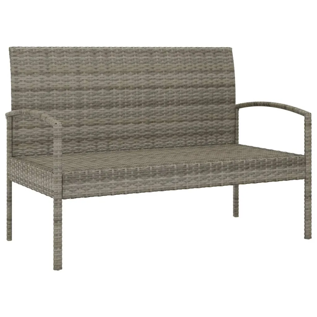 Garden Bench Outdoor Wicker Patio Park Bench with Cushion Poly Rattan