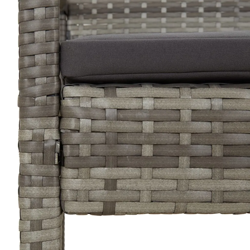 Garden Bench Outdoor Wicker Patio Park Bench with Cushion Poly Rattan