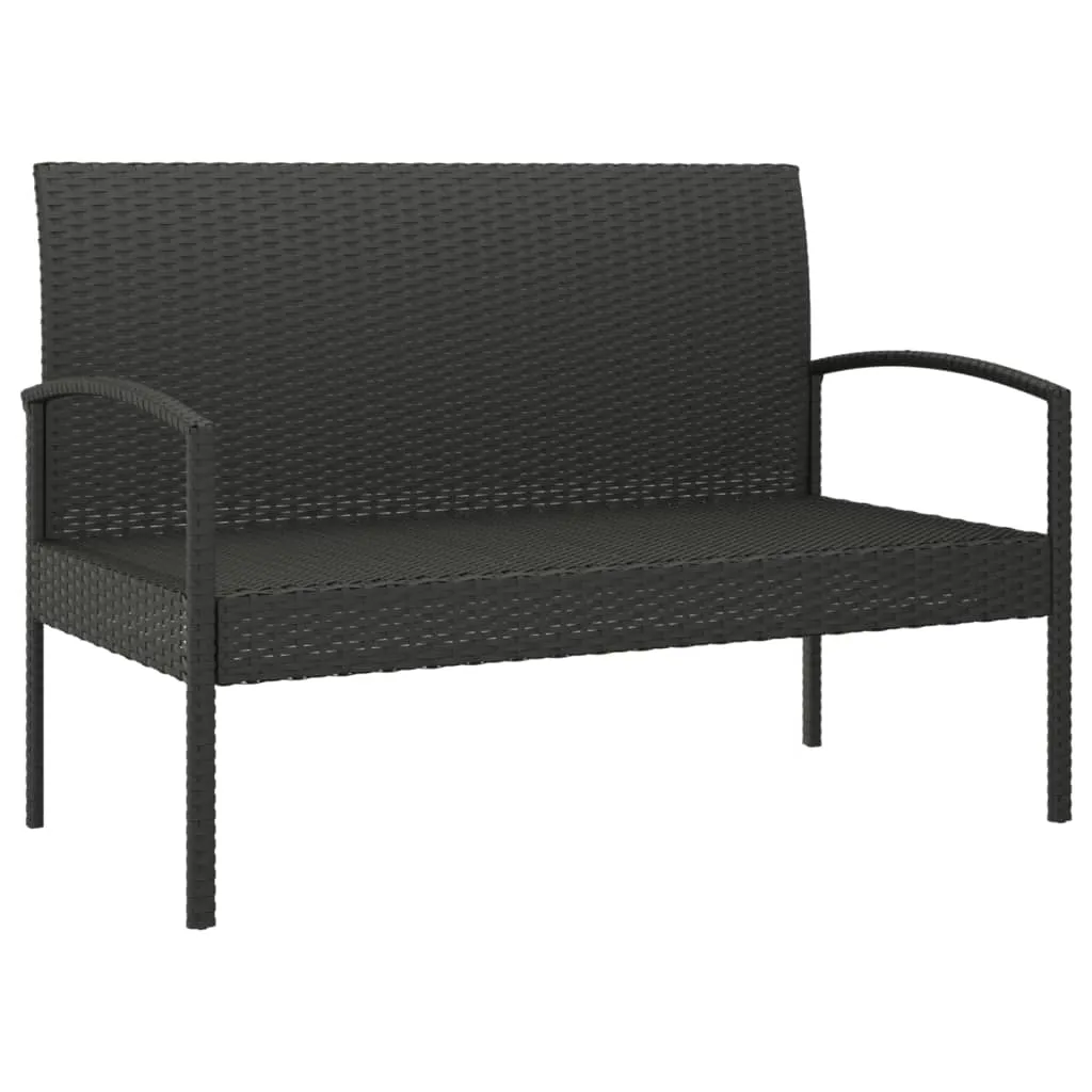 Garden Bench Outdoor Wicker Patio Park Bench with Cushion Poly Rattan