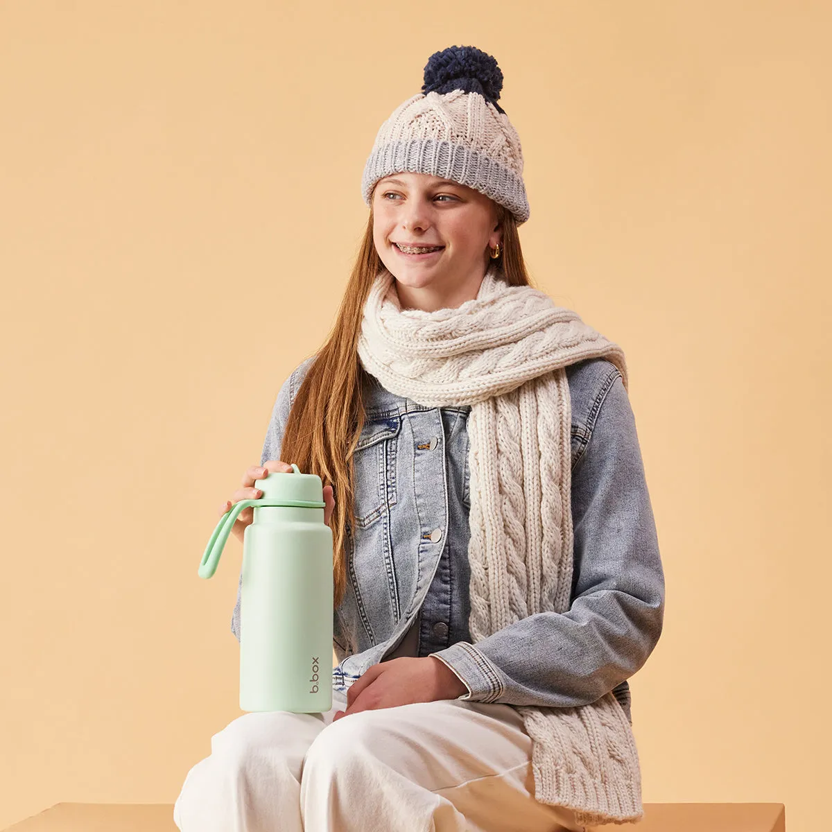 Insulated Flip Top 1 Litre Bottle - spearmint