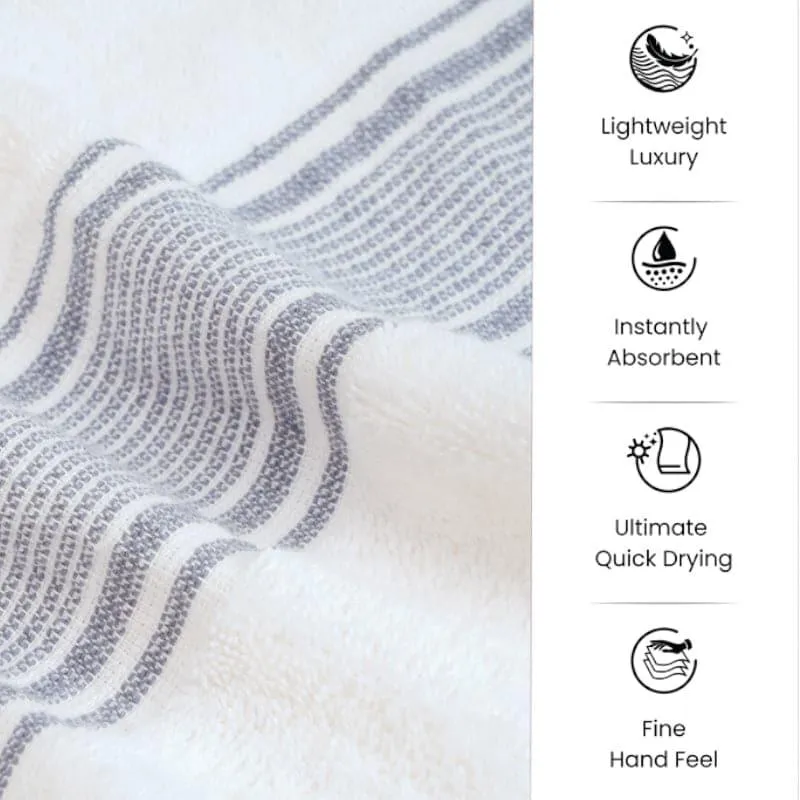 Micro Cotton LuxeDry Comfort Bath Towel - White & Black