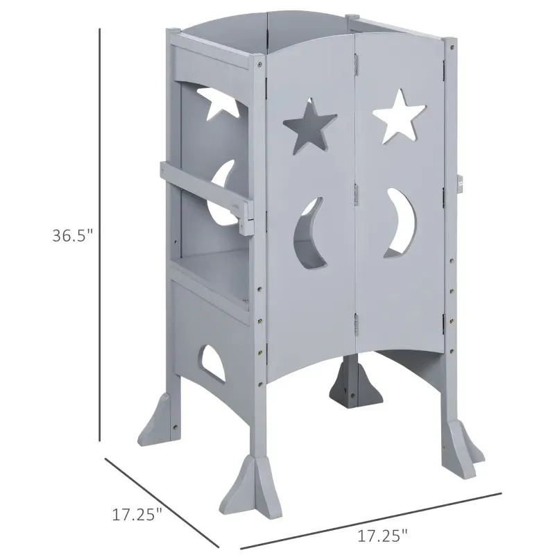 Qaba Kids Toddler Tower - Grey