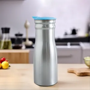The Better Home Stainless Steel Oil Bottle 1 Litre | Leak Proof Lid Ergonomic Design | Oil Bottle | Oil Containers For Kitchen 1 Litre | Bottle For Oil | High Temperature Resistance - Silver