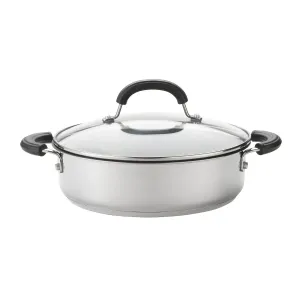 Total Stainless Steel Non-Stick Shallow Casserole & Lid - 2.8L