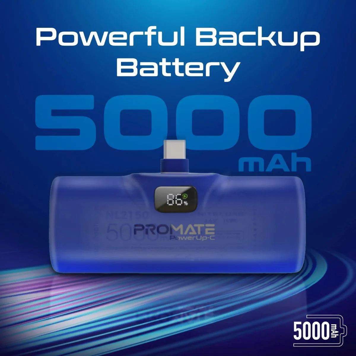 Ultra-Compact Fast charging Power Bank with In-Built USB-C Connector