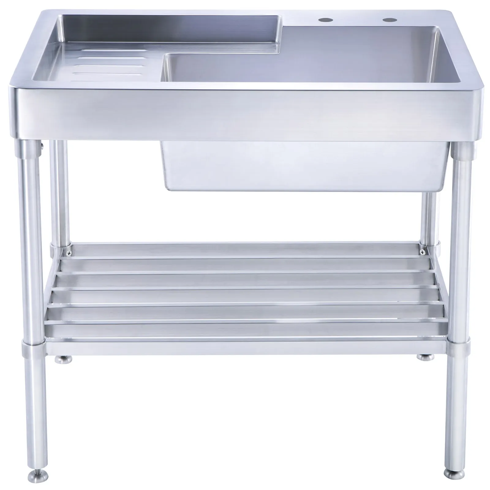 Whitehaus WH33209-LEG-NP Pearlhaus Single Bowl, Freestanding Utility Sink