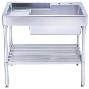 Whitehaus WH33209-LEG-NP Pearlhaus Single Bowl, Freestanding Utility Sink